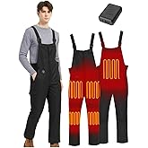 HVHVHEAT12V 12V 20000mAh Women Heated Pants Overalls - Ski Winter Snow Overalls, with Battery and Light-Off Design