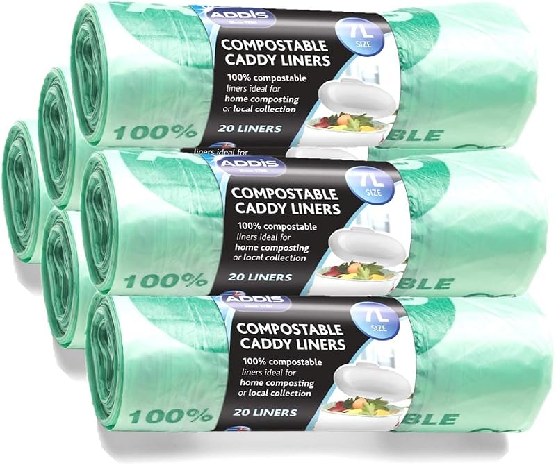 Addis 100% Compostable Kitchen Bags 120x 6 Rolls of 20 120 Bags