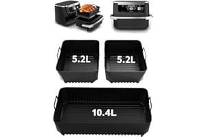 3 Psc Silicone Liners Square Air Fryer Basket, Hot Air Fryer Accessories for 10.4 L AF500EU, Airfryer Silicone Mould, for Dua