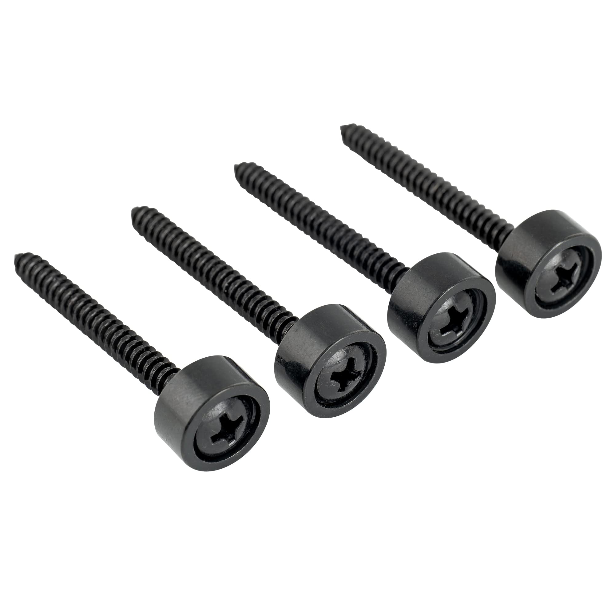 Musiclily Pro 12mm Steel Guitar Neck Mounting Ferrules Neck Joint Bushings and Bolts for Electric Guitar Bass, Black (Set of 4)