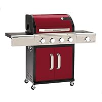  Triton 4.0 mit PTS Gas-Grillstation Landmann groß Edelstahl Gusseisen rot Garten 5-flammig 4+1 Gas Brenner ✔ Lenkrollen mit Bremse ✔ Deckel ✔ Seitentische beidseitig ✔ Unterschrank ✔ eckig ✔ rollbar ✔ stehend grillen ✔ Grillen mit Gas ✔ mit Station ✔ mit Rädern 