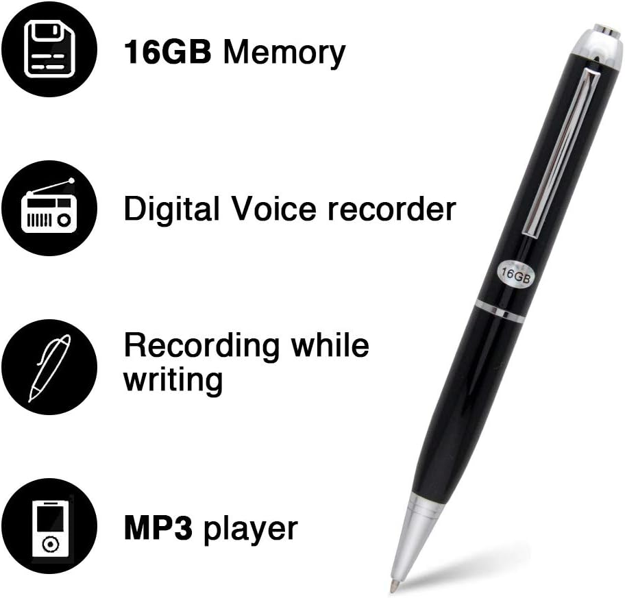 PESGONE 16GB Digital Audio Voice Recording Pen for Interviews Student Courses .Pen Recorder Pen