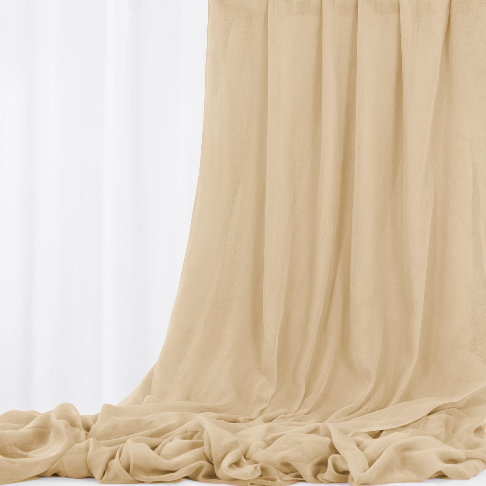 Beige Wedding Gauze Cheesecloth Fabric, 9.2M x 90cm Cheesecloth Arch Draping Ceiling Drape Table Runner, DIY Cheesecloth for Chair Sash Napkins Drape Wedding Decoration