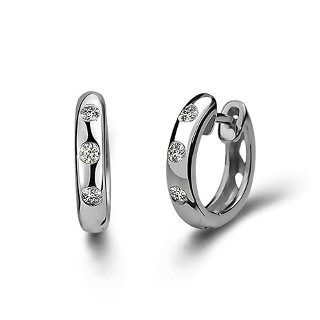 Blingery 925 Silber Creolen Ohrstecker Zirkonia Ohrringe Damen Mädchens