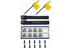 LAHDYFHOE GBJ 1/2, 3/8 Indexable Metal Lather Tool Holders KTFR Right Hand with TGF32R100 Carbide Grooving Inserts Shallow Grooving Cut-Off Parting Tools for Steel