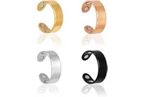 Mikovivi 4pcs Magnetic Ring, 4 Colors Magnetic Ring for Women Weight Loss Management Adjustable Open Fidget Accessory Stay Ca