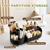 Bulla 360 Rotating Makeup Organizer, 5 Compartments, ABS Black Storage view 5