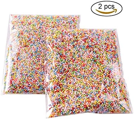 GOGOONLY Pack of 2 Mini Styrofoam Foam Balls 0.08-0.18 Inch Household School Arts Crafts Supplies Fits For Stick to Slime - Assorted Multi Colors (20000 Foam Balls)