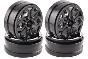 QLOI-LEUE 1.9" Aluminum Beadlock Wheel Rims 4PCS Carbon Fiber for 1/10 RC Crawler TRX4 Axial Capra SCX10 VS4-10 Gen8 Upgraded Carbon Fiber 1.9 Beadlock Wheel Rims