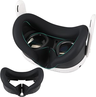 Baomaeyea VR Silicone Cover Eye Pad for Meta Quest 3, Sweatproof Lightproof