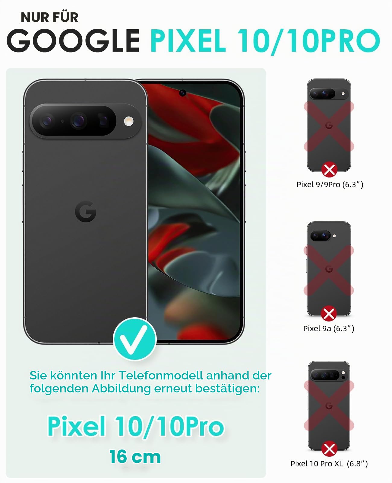 OCASE Schutzhülle für Google Pixel 10/10 Pro Hülle Kartenfach Blau 2