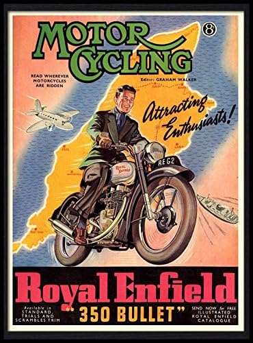 Motor Cycling Fridge Magnet 2.5 x 3.5 Royal Enfield 350 Bullit Vintage Magnetic Poster Magnetic