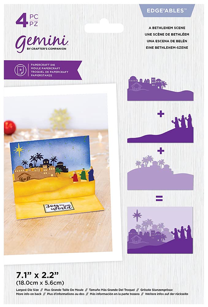 Gemini Metal Die Set Christmas Scene Edge'ables - A Bethlehem Scene, Silver, One Size (GEM-MD-EDG-BESC)