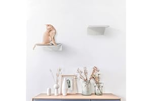 bqw Cat Steps Wall Mounted Floating Cat Shelf Furniture Climbing Wall for Cat Perching Sleeping Lounging with 2 Steps (Steps)
