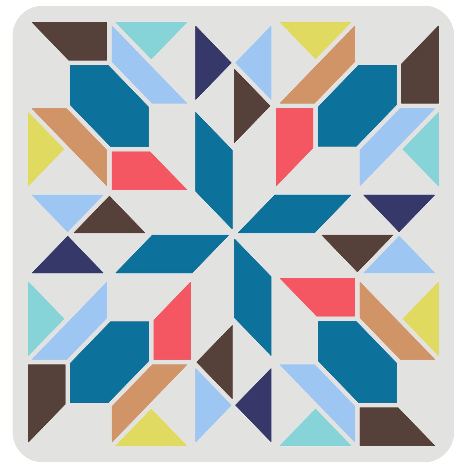 FINGERINSPIRE Barn Quilt Stencil 30x30cm Reusable Kaleidoscope Quilt Block Diamond Pattern Stencil For Painting on Patio, Floor Tile, Wall. Fabric, Home Decoration