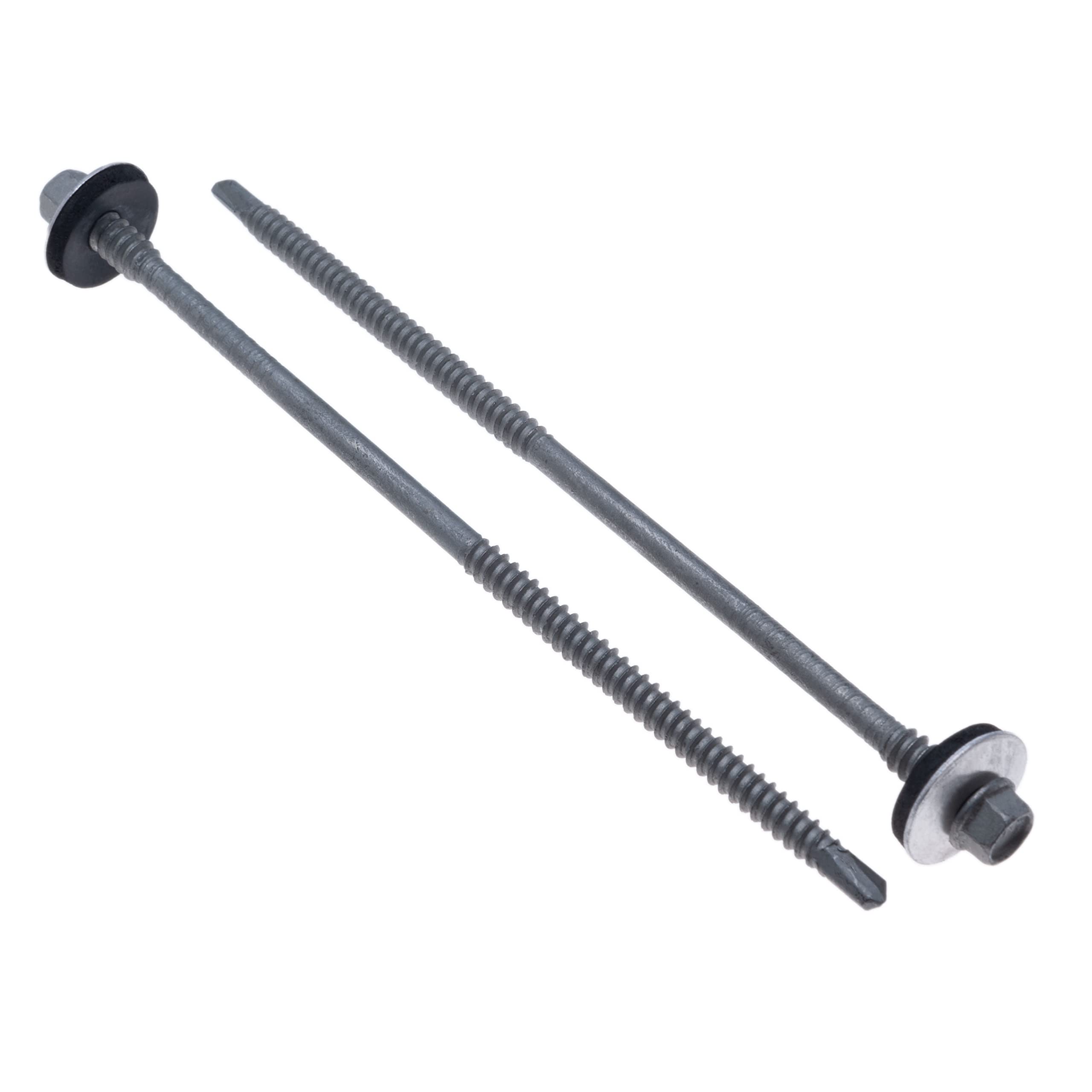 95 mm Self-drilling Screw for Metal with Washer Aluminium/EPDM of Hex Head Carbon Steel Self Drilling Screws in SQ Ceramic Coating Fastening Screws for Wall Sandwich Panels <12mm Pack of 25 pcs