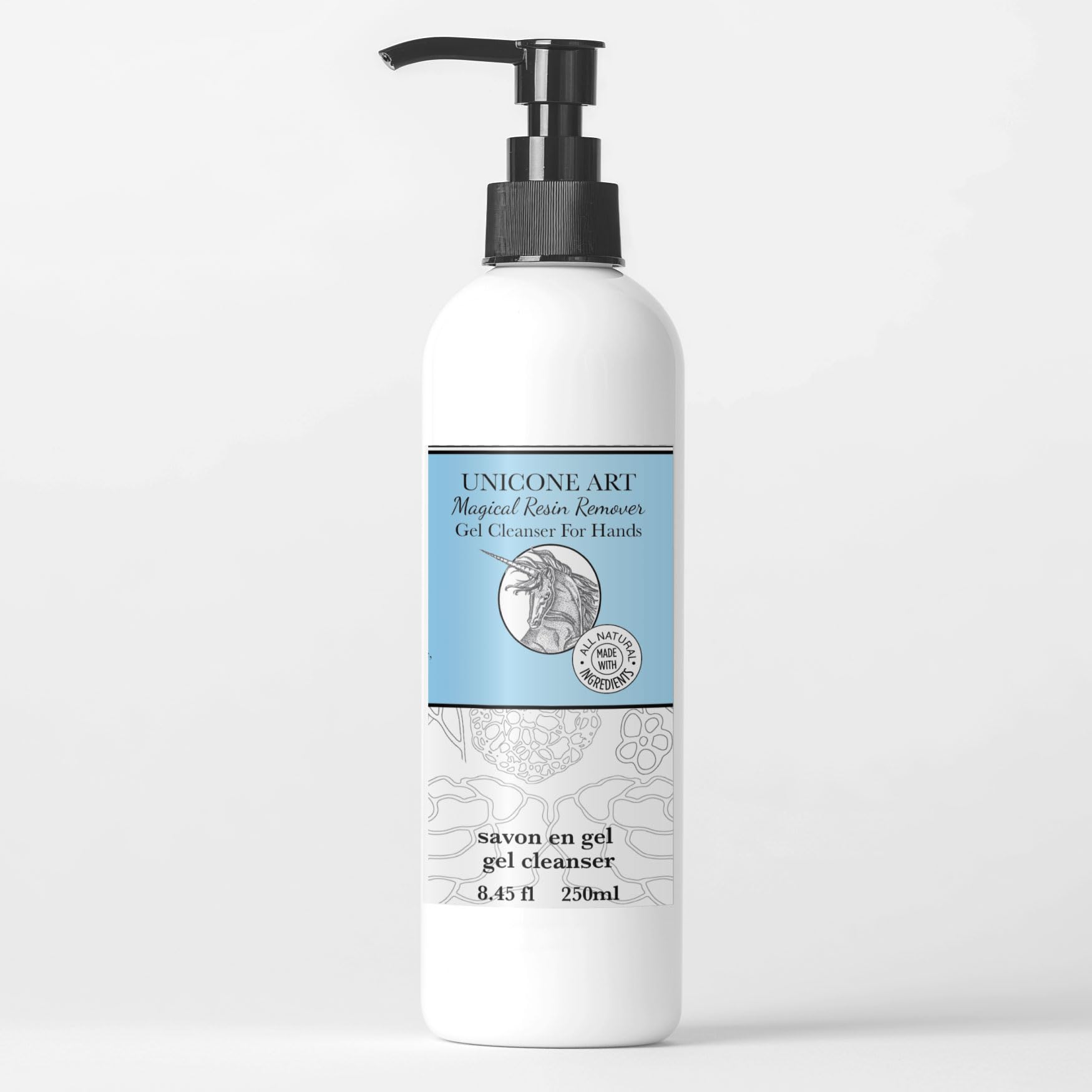 unicone art Hands Resin Remover Gel - All Natural Epoxy Resin Cleaner - Magical Cleanser for Artists - Epoxy Remover - Glue, Silicone, Paint & Glitter Soap- For Soft and Moisturized Skin (8oz)