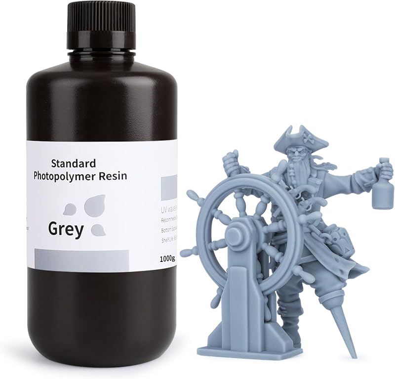 ELEGOO 3KG Standard LCD UV-Curing Photopolymer Resin 405nm Grey
