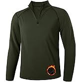 Runhit Men's Quarter Zip Fleece Pullover Thermal Running Shirts Lightweight Sweatshirt Long Sleeve Polo Shirt