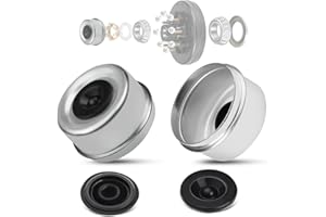 HITCHVOYAGER 2Sets 2.72''OD Trailer Hub Dust Cover with Extra 2 Grease Rubber Plugs, Bearing Center Replacement Trailer Axle Wheel Hub Dust Cup for Most 7000-8000 Pound Trailer hubs,Trailer Grease Caps Ez Lube