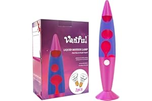 Vanful 16-Inch Liquid Motion Lamp- Pink Base, Purple Liquid, Pink Wax, Beautiful Magma Lamp with 2 packs bulbs for Adults Kids, Night Light for Boys Girls Present Home Bedroom Office Living Room Decor