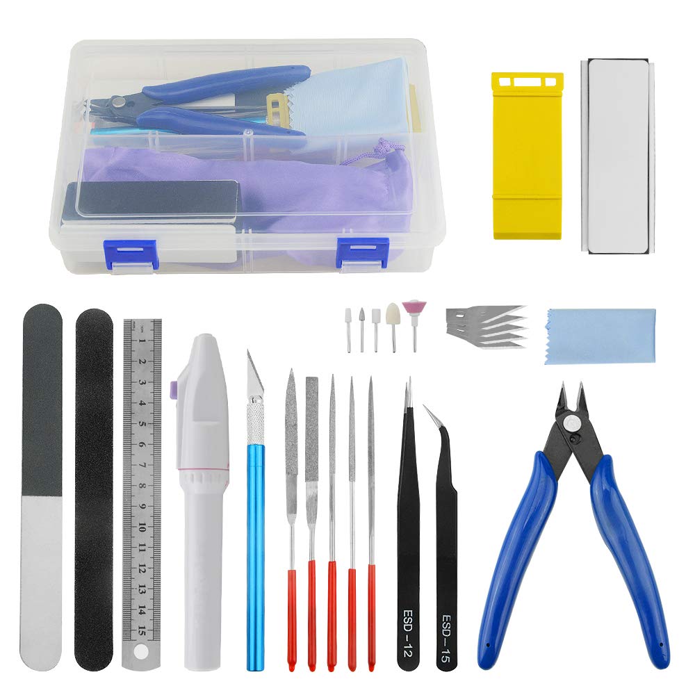 WMYCONGCONG 26 PCS Gundam Model Basic Tools Set Hobby Building Tools Kit with a Plastic Case for Professional Gundam Model Building, Repairing and Fixing