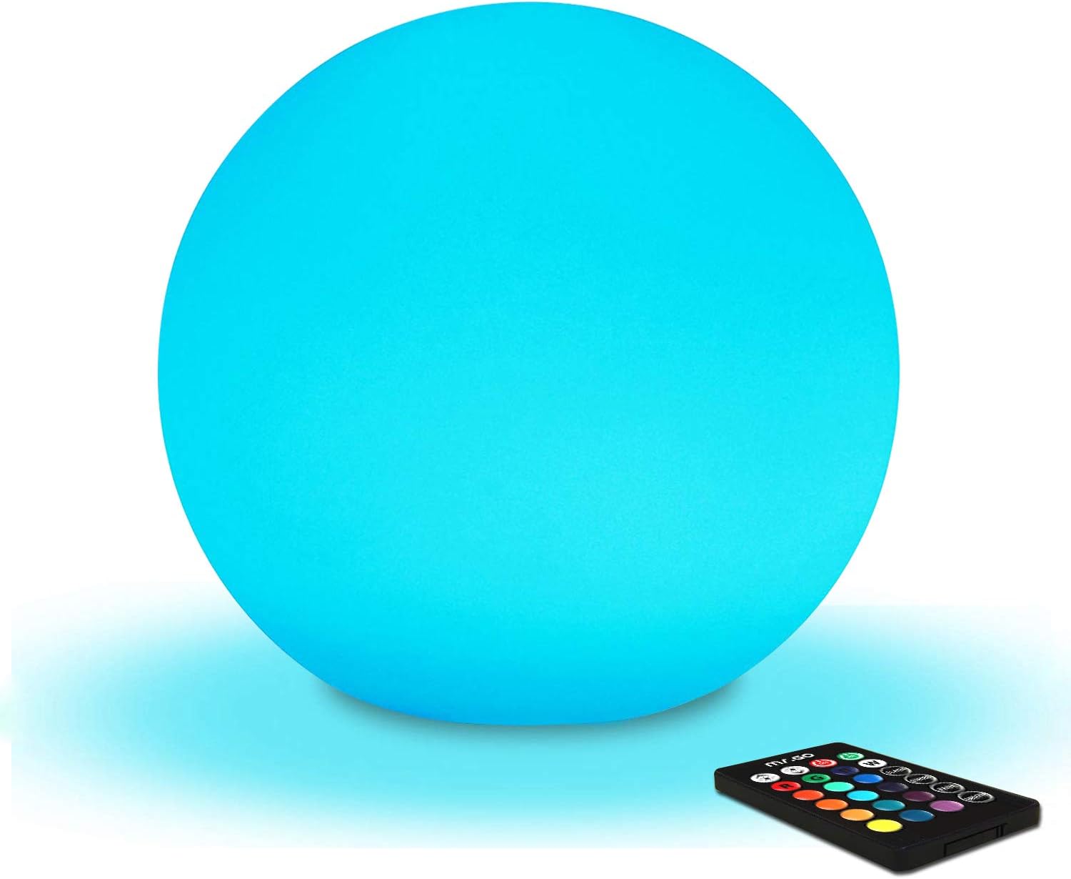 Mr.Go 8" LED Night Light Ball Lamp Colour Changing Mood Light Bedside Lamp, 8 Dimmable Brightness, 16 Adjustable Colors