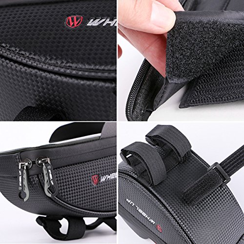 Bike Phone Mount Bag, Wallfire Bicycle Frame Bike Handlebar Bags with Waterproof Touch Screen Phone Case - Thumbnail 4