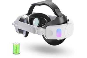 VR Head Strap with 6000mAh Battery Pack for Meta Quest 3/Quest 3S VR Headset, MVIIOE Quest 3 Accessories Adjustable Headstrap Replacement with Digital Display, LED Indicator Lightweight (White)