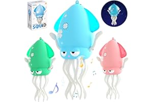 COODOO Dancing Octopus Toddler Toys, Electric Crawling Octopus Tummy Time Baby Toys, Rechargeable Dancing Music Squid for 1 2 3 4 5 Year Old Kids Boy Girl Birthday Gifts, Funny for Office Desk Decor (Blue)