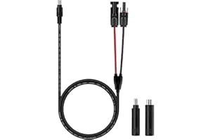 iGreely Solar Panel to 8mm Adapter Cable DC 8mm Connector with DC 5.5x2.5mm Converter for Portable Backup Power Station GZ Yeti Jackery Solar Generator 14AWG 6ft