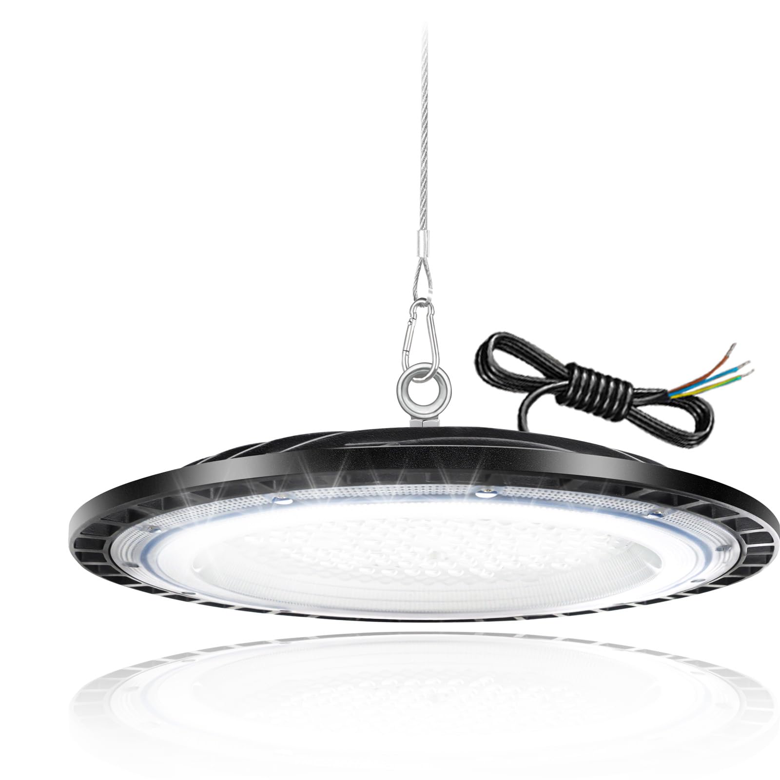 150W UFO LED High Bay Light Industrial Lamp Commercial Area Lighting Fixture AC85-265V 15000LM Daylight White 6500K LED Shop Lights Commercial Lighting Fixture for Workshop Factory Warehouse Garage