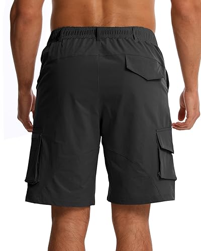 Y YERFONE Mens Work Casual Shorts 9'' Stretch Quick Dry Cargo