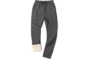Flygo Men's Fleece Lined Sherpa Sweatpants Winter Warm Pants Jogger Lounge Athletic Pant with Pockets