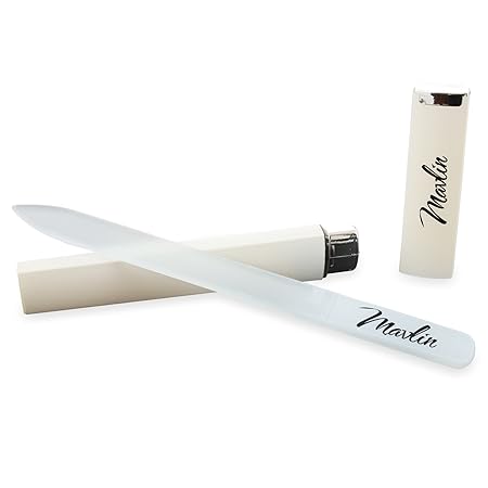 Mavlin Classic Glasnagelfeile inkl. eleganter Schutzhülle | Glasfeile Nagelfeile | doppelseitiger Schliff | Maniküre & Pedikü