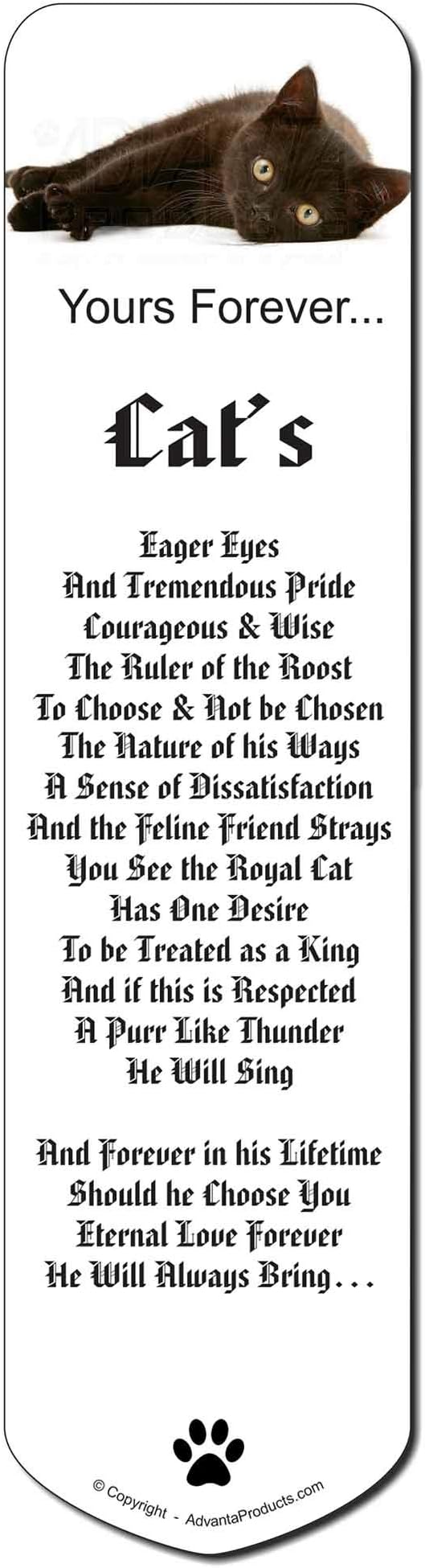 Black Cat 'Yours Forever' Book Mark, Advanta Group® Bookmark Printed Full Colour