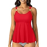 Flowy Tankini Top Only - Women's Modest Bathing Suit Top Loose Fit Swimsuit No Bottom 2025