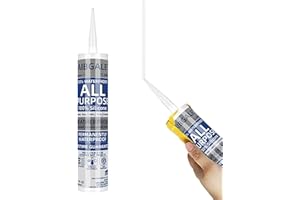 AIBGALE Clear Silicone Sealant, All-Purpose 100% Waterproof Silicone Caulk, Adhesive Caulking Tool for Indoor & Outdoor Windows, Aquarium, Bathroom Auto Leak Seal, 10.1 oz Cartridge, 1 Packs (1)