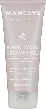 ManCave Hinoki Wood Shower Gel 200ml for Men Invigorating Body Wash