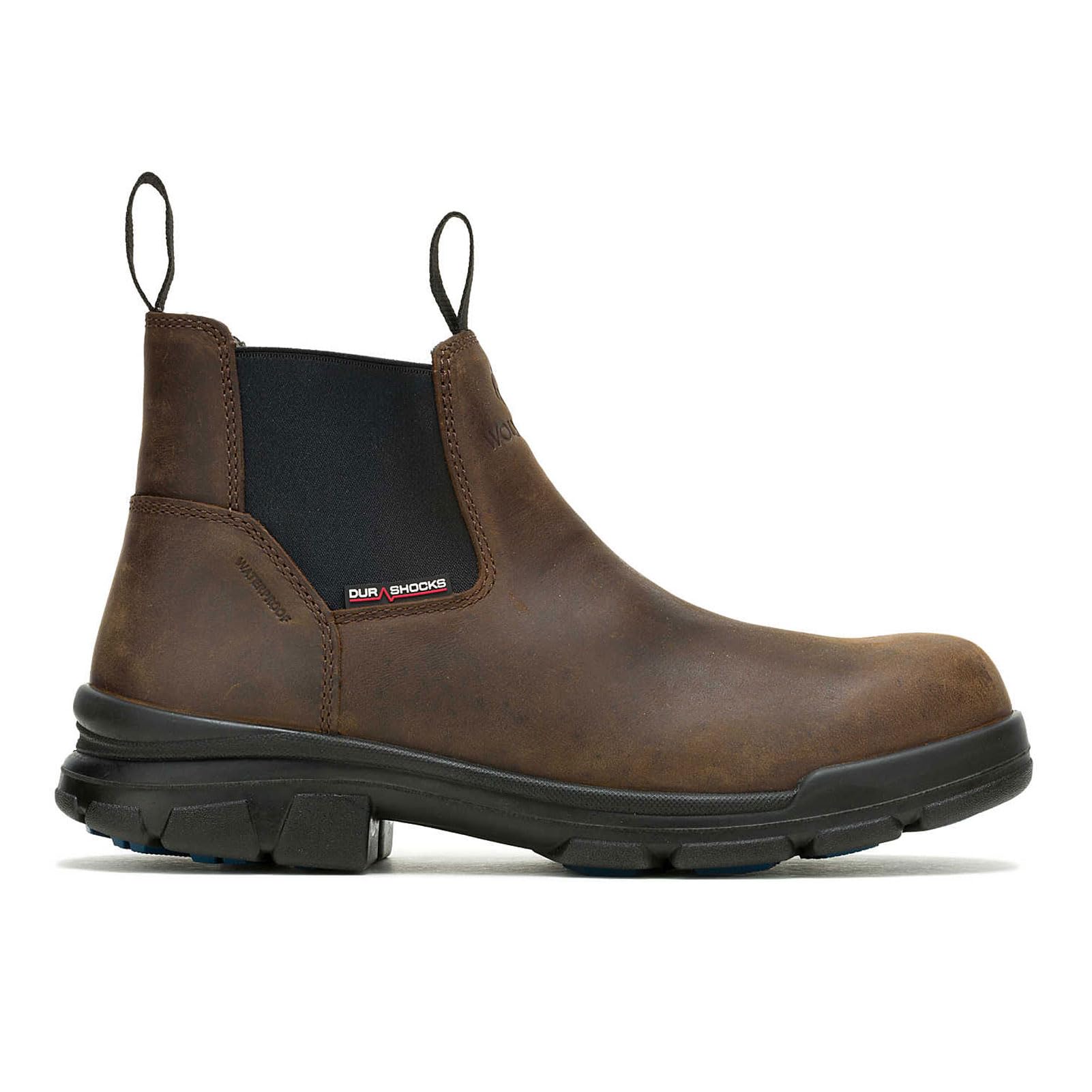Wolverine Men’s DuraShocks SR Icon Waterproof Romeo Construction Boot, Dark Brown, 13 X-Wide