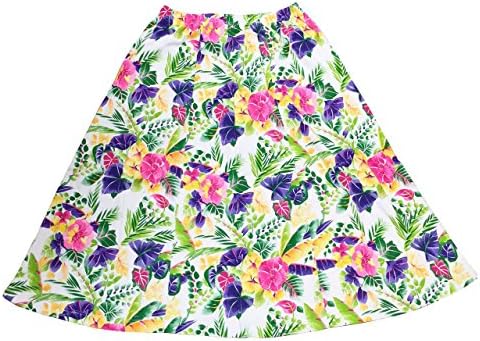 Women's Plus Size Floral Maxi Skirt Cotton Colorful Long Flare A-Line Skirt (3X, 7076X-Multi)