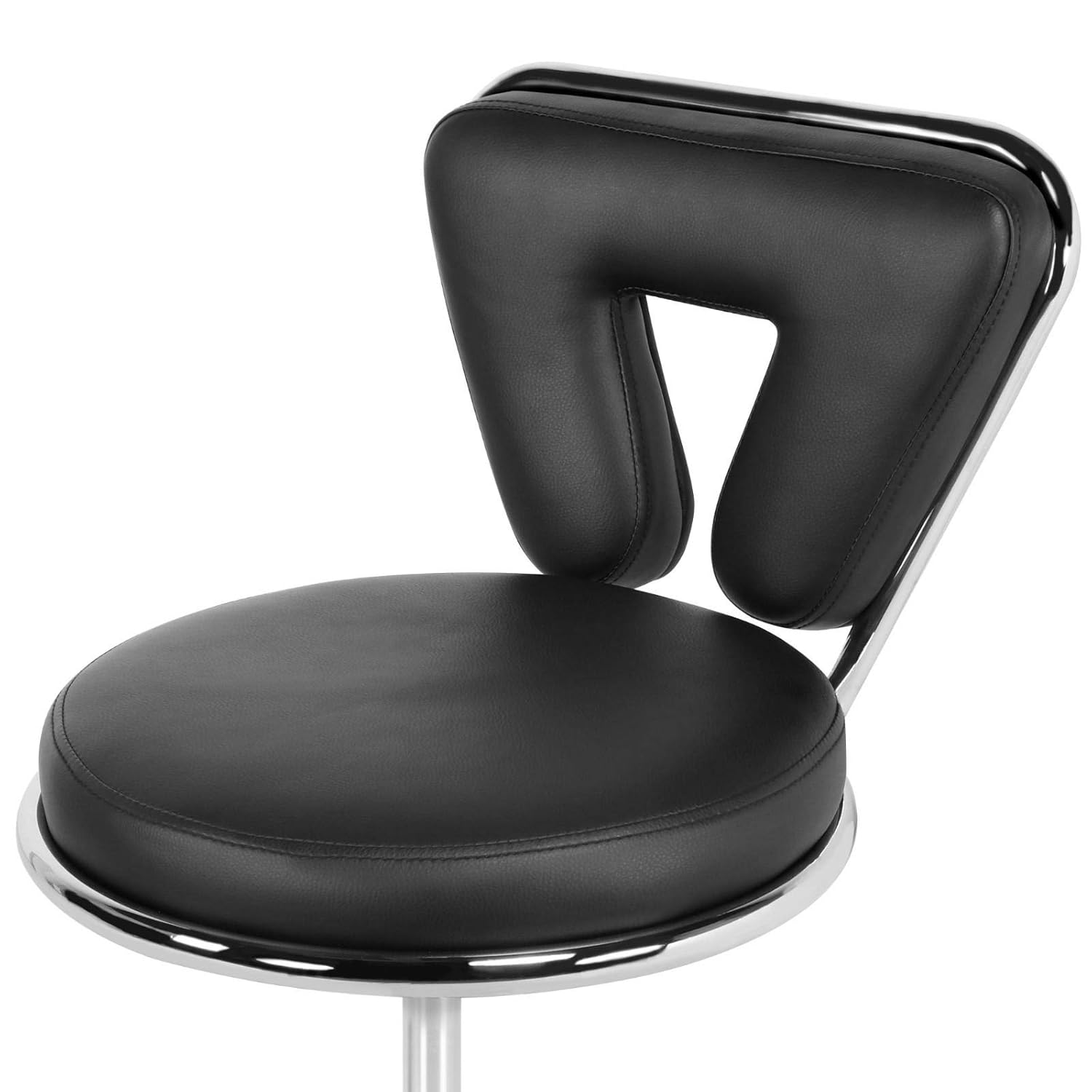 Yaheetech Hydraulic Rolling Swivel Salon Stool Chair Height Adjustable Home Spa Massage Manicure Facial Stool with Backrest and Wheels,Black: Beauty