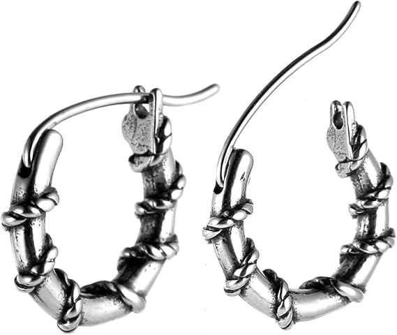 Amazon Hzman パンクゴシック 有刺鉄線 ステンレススチール フープピアス レディース メンズ ハギー バイク パーティー ファッション ピアス 通販