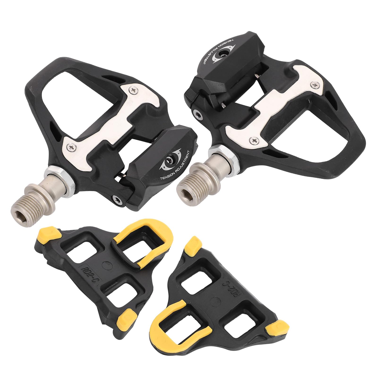 Road Bike Pedals, R21 Aluminum Alloy Self Locking Bike Pedals Compatible with for Spd SL, 9/16 Road Bike Repair Replacement Accesorries