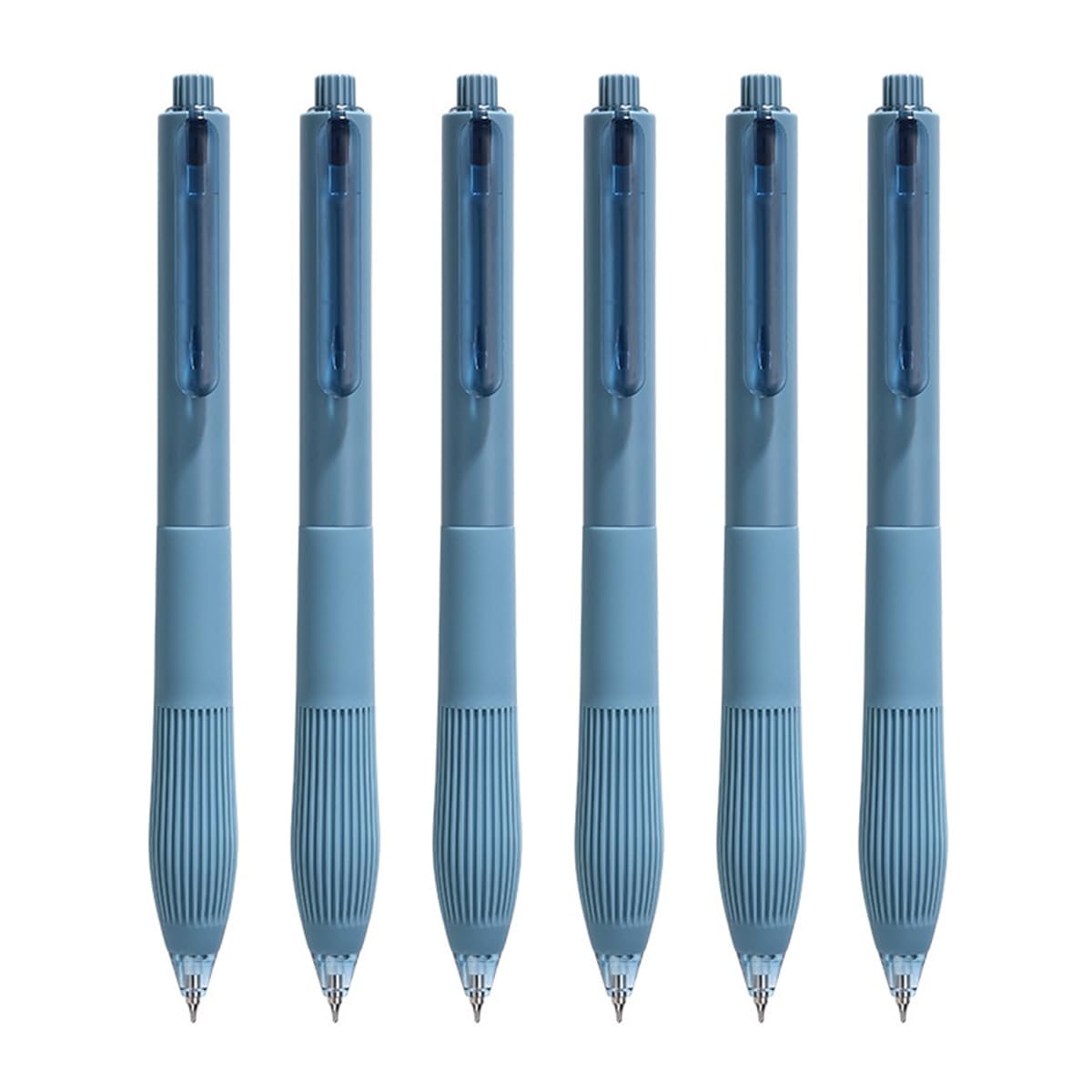 Craftsboys Gel Pens 0.5mm, Black Ink, Quick Drying, 6 Count, Retractable RollerBall Pens (Blue)