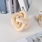 Jlong Wood Knot Decor, 3-Link Wood Chain Link Coffee Table Decor, Small Shelf Decor Accents, Hand Carved Modern Farmhouse Boho Wooden Knot Decorative Chain Wood Decor for Living Room Bedroom Office