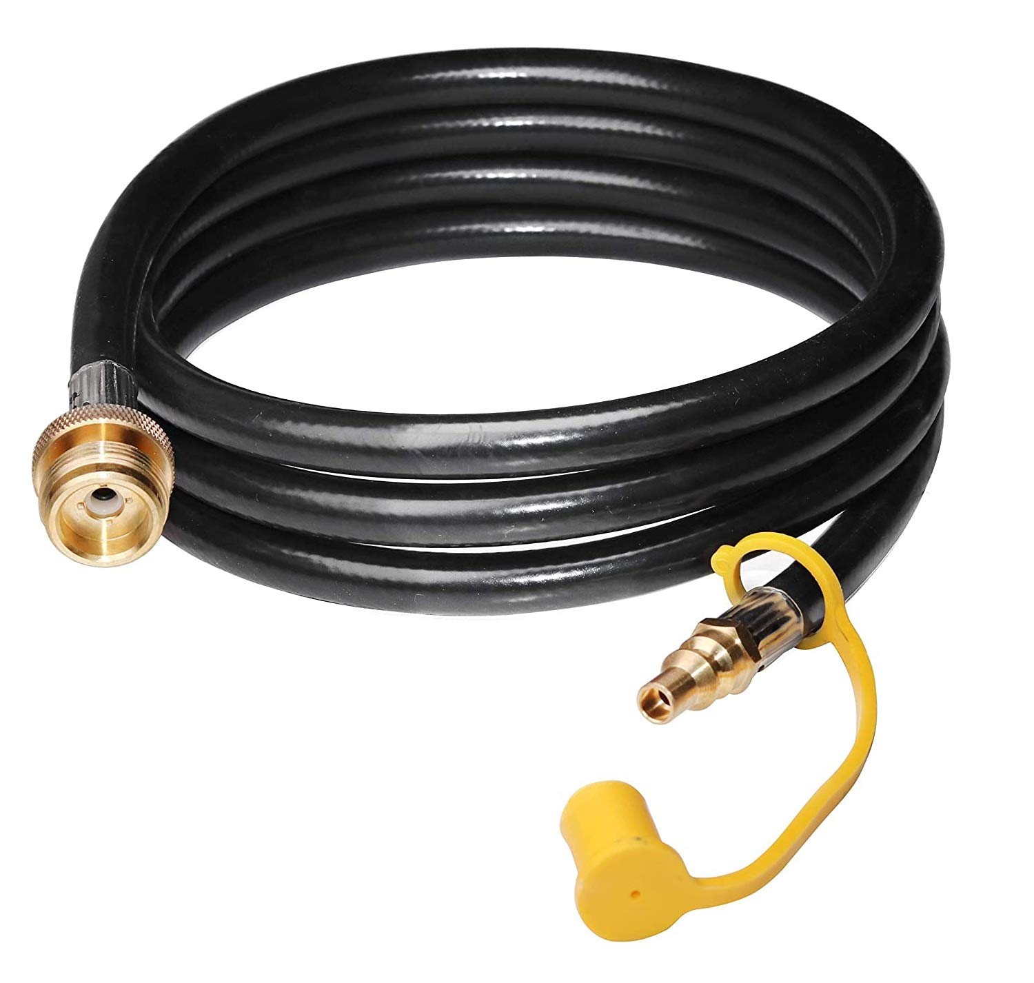 DOZYANT 7 Feet 1/4" Quick Connect RV Propane Hose Converter Replacement for 1 lb Throwaway Bottle Connects 1 LB Bulk Portable Appliance to RV 1/4" Female Quick Disconnect