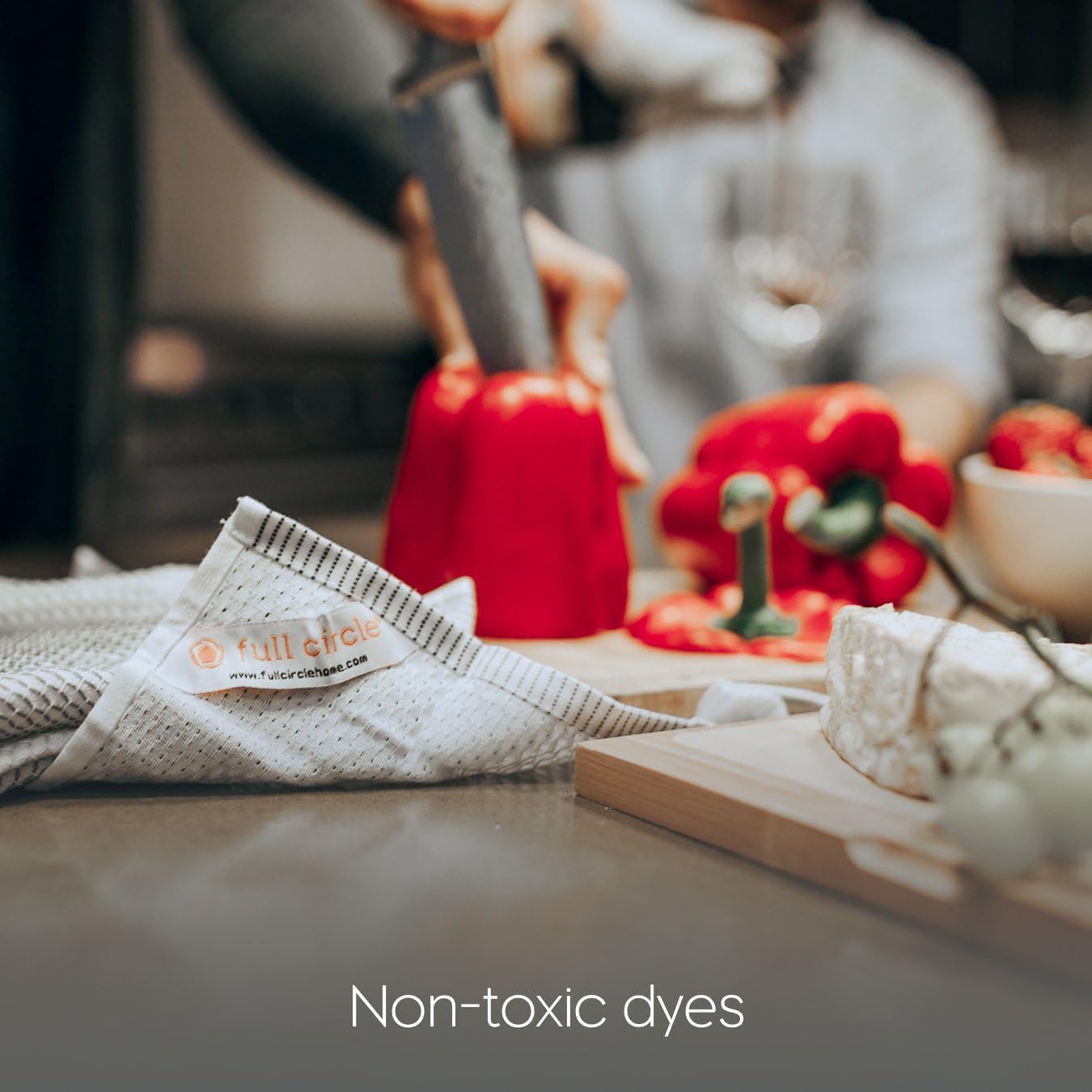 Full Circle Tidy 100% Organic Cotton Dish Cloths, Set of 3, Grayscale