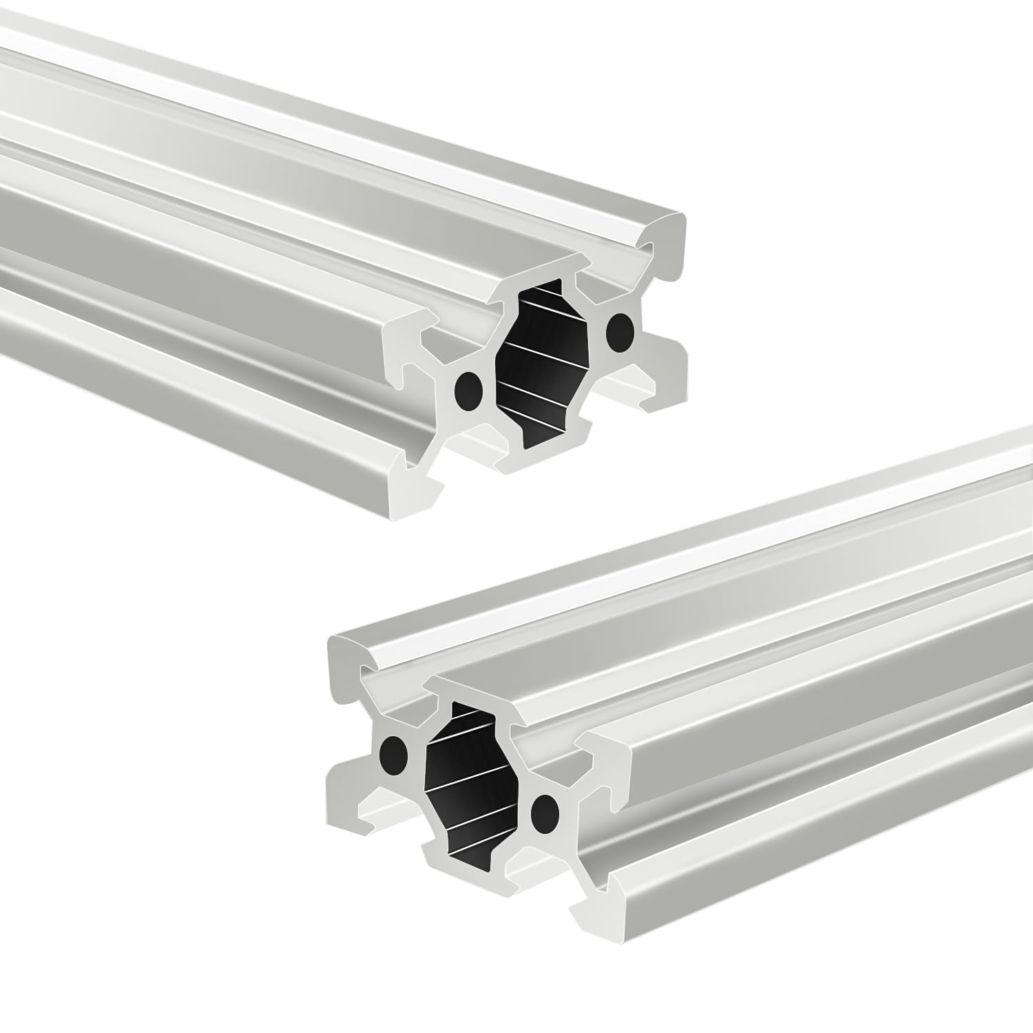 2 Pcs 400mm Aluminum Extrusion V Slot 2040 European Standard Anodized Profile Frame Machine for 3D Printer Parts Linear Rail CNC DIY Equipment, Electrophoresis Silver,