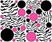 Zebra Print Polka Dot Wall Decals with Hot Pink and Black Dots Wall Stickers